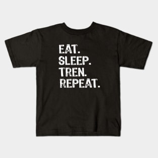 Eat Sleep Tren Repeat Kids T-Shirt